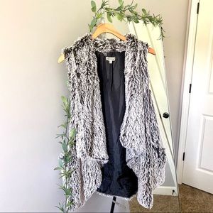 Drape Front Fur Vest